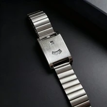 1pc Niche Design Artistic Square Watch, Retro Gold Brown/Black Silver Leather Strap, Luxury Quartz Watch - Silver - View 3