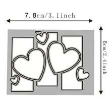1pc Heart Shape Metal Cutting Dies For Card Making , Valentines Day Decorative Die Cuts For DIY Scrapbooking Photo Album, Wedding Heart Die Cutting Crafts Supplies - Silver - View 13