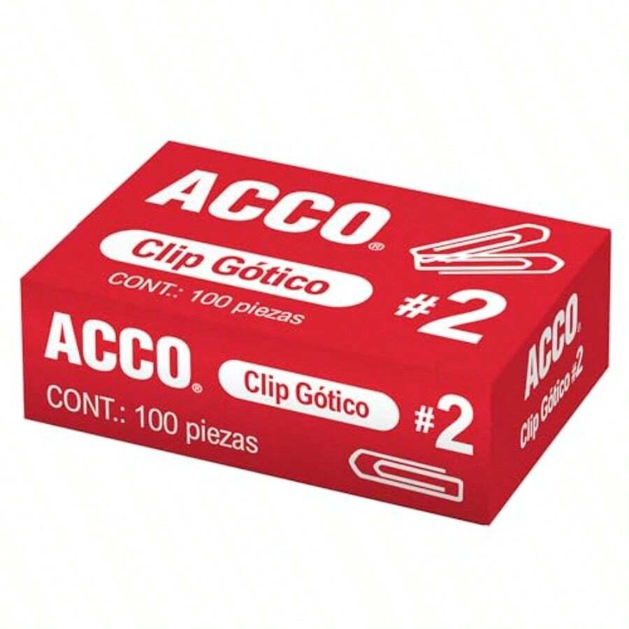 XISH ACCO Clip Gótico No.2 27.5mm para 20 Hojas Caja con 100. P1690 - Pago - Ver 1