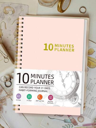 A5 Daily Planner, 30-Minute Simple Daily Weekly Monthly Planner Notebook For Personal, Work & Study, Back To School Supplies Office Use