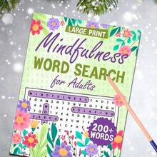 Libro colorido 2026, Nuevo libro colorido, Libro de búsqueda de palabras de gran tamaño para adultos con mindfulness - talla grande de 200 rompecabezas de palabras temáticos y desafiantes, actividades de colorear, estimular el pensamiento, desarrollar el vocabulario (Flores, Animales, Países) - Multicolor - Ver 2