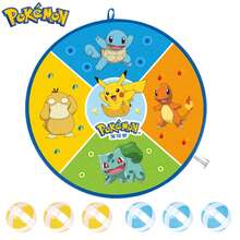 pokemon 飞镖靶粘球玩具，室内粘球飞镖靶，室外吸盘球，派对用品，卡通主题飞镖游戏飞镖靶套装（含6个粘球） - 彩色 - 查看 1