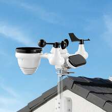 7-In-1 Wi-Fi Weather Station, 7.5-Inch VA Display, Solar Powered Wireless Outdoor Sensor, Home Weather Station Indoor Outdoor, For Temperature, Humidity, Wind Speed/Direction, Rainfall, No APP - US A Type Plug(110-127V) - View 10