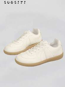 2025 Women's Autumn Casual Flat Soft Bottom Non-Slip Patchwork Outdoor Sports Shoes, Spring/Autumn - Beige - View 8