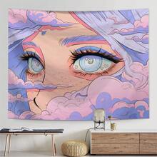 1件趣味动物挂毯，背景装饰，墙面装饰，涤纶材质，适用于客厅、卧室、办公室墙面装饰、宿舍、家居装饰、派对装饰，长方形印花厨房墙面挂布，带垂帘，附赠3个墙钉和2个夹子。 - 彩色 - 查看 1