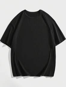 Envío nacional | camiseta de manga corta con estampado casual de algodón puro para hombres en primavera y verano - Negro - Ver 4