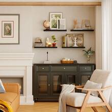 Tomnk Set Of 4/6/8 Floating Shelves, Bookshelves, Rustic Wood Finish Wall Shelves, Shelves For Wall Decor, With Invisible Brackets For Bathroom, Living Room,Bedroom And Kitchen - 彩色 - 查看 3