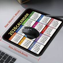 2026年日历鼠标垫，锁边鼠标垫，带节假日提醒，日历桌面垫，防滑桌面垫，防滑橡胶底，可水洗且不易褪色，办公桌垫 - 彩色 - 查看 10