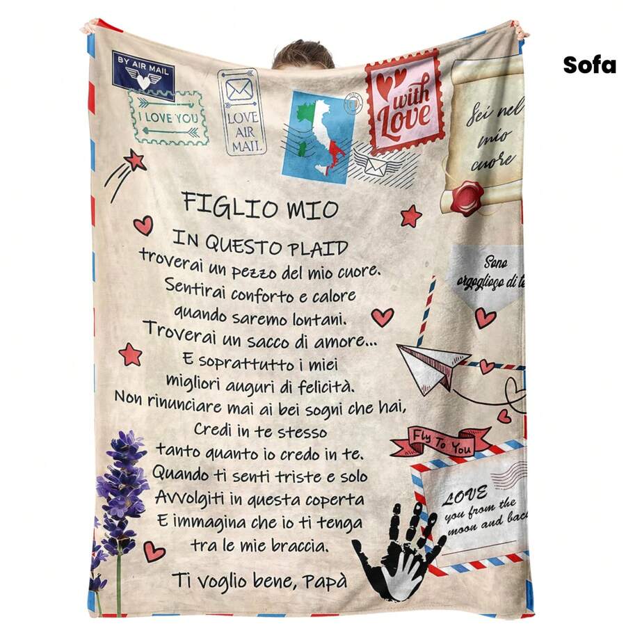 A Blanket As A Gift For My Proudest Son, Sincere Blessings. Mom And Dad Express Our Unconditional Love For You, Encouraging And Comforting You With Warmth And Endless Support.Super Soft Flannel Printed Blanket,As Birthday Gifts, Family, Wedding, Souvenir Blankets, Polyester Blankets Suitable For All Seasons, Washable, Machine Washable, Lightweight, Breathable, Comfortable, Warm, Unique, 280gsm For Him, Her Personalized Ideal Gifts For Him, F Perfect Nap, Camping, Travel, Home, Daily Life, Office Decoration, Birthday, Anniversary, Valentine's Day, Thanksgiving, Christmas, Halloween, Father's Day, Wedding, New Year Gifts ,Sofa,Bed,Car,Bedroom,Living Room,Office, Outdoor Camping, Beach,Wall Decoration - Nhiều màu 17 - Xem 1