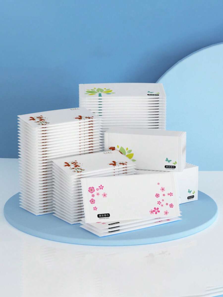 Gentle Soft Wet Wipes, Unisex, Individual Packaging, Nonwoven Fabric, Portable, Daily Cleaning Wet Wipes - Multicolor - View 1