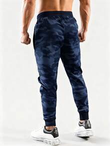 Men's Casual Camo Pants, Outdoor Hiking Sports Jogger Trousers, Autumn/Winter Spring - Blue - View 2