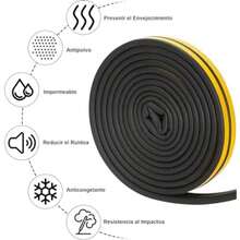 Sellador para Puertas y Ventanas 15M,Burlete para Puerta,Resistente Agua,Burletes para Puertas y Ventanas,Aísla las Habitaciones y los Coches de los Mosquitos, el Polvo, la Arena y el Ruido(Negro)(Marrón-15M) - Multicolor - Ver 5