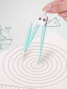 9pcs Student Compass Ruler Set, Includes Triangle Ruler, Protractor, Drawing Tools, Exam & Learning Stationery Supplies, Multi-Function Clip Pen Design - Multicolor - View 11