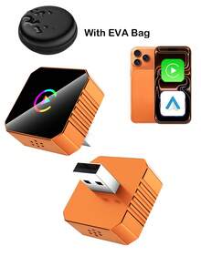 Adaptor wireless Mini Orange Cube Pro 3.0 CarPlay și Android Auto 2026 – Plug & Play, reconectare automată rapidă - Negru - Vizualizare 2