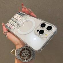Soft Girl Magnetic Case For IPhone11/12/13/14/15/16/17/Promax, Floral Bookshelf Lightweight, Drop-Proof, MagSafe Compatible | Perfect For Teen GirlsYOUR-BELOVED-PHONE Christmas Gifts Christmas Gifts,New Year Gifts,Valentine's Day Gifts - 透明的 - 查看 6