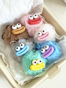 Funny Cute Sausage Mouth Plush Ball Keychain, Novelty Couple Keychain, Backpack Decor, Dorm Gift, Plush Ball Pendant Keychain, Car Keychain, Bag Earphone Pendant Decor Keychain Accessories, Couple Keychain, Birthday Gift, Anniversary Gift - Multicolor - View 3