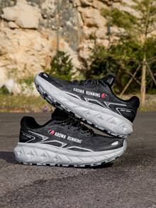 Hiking Casual Shoes, Non-Slip & Durable, Couples' Training & Running Shoes, Shock-Absorbing Sports Sneakers - Black and White - View 2