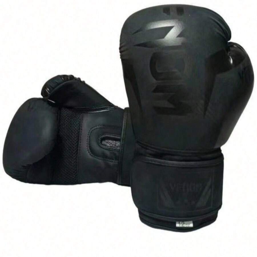 1 Pasang 2pcs Sarung Tinju Profesional untuk Latihan, PU Hitam, Pelindung Pergelangan Tangan, Sarung Tinju Pertandingan Klub, 12oz 14oz - MultiWarna - View 1
