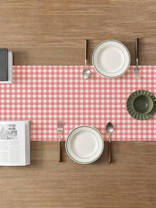 1 chiếc khăn trải bàn kẻ caro phong cách tối giản hiện đại, hình chữ nhật, có nhiều kích cỡ, phù hợp cho phòng ăn gia đình, trang trí nhà cửa, tiệc ngoài trời và trang trí nhà hàng, món quà hoàn hảo cho bàn ăn ngoài trời, chất liệu giống như vải lanh. - Đỏ thẫm - Xem 2