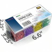 XISH Officemate 97228 Clips de papel recubiertos de plástico No. 2 tamaños colores surtidos 800 unidades OIC97228 - Variados - Ver 2