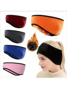 1 chiếc băng đô giữ ấm mùa đông bằng lông cừu, thích hợp cho trượt tuyết, chạy bộ, đạp xe và các môn thể thao khác. - Nhiều màu - Xem 1