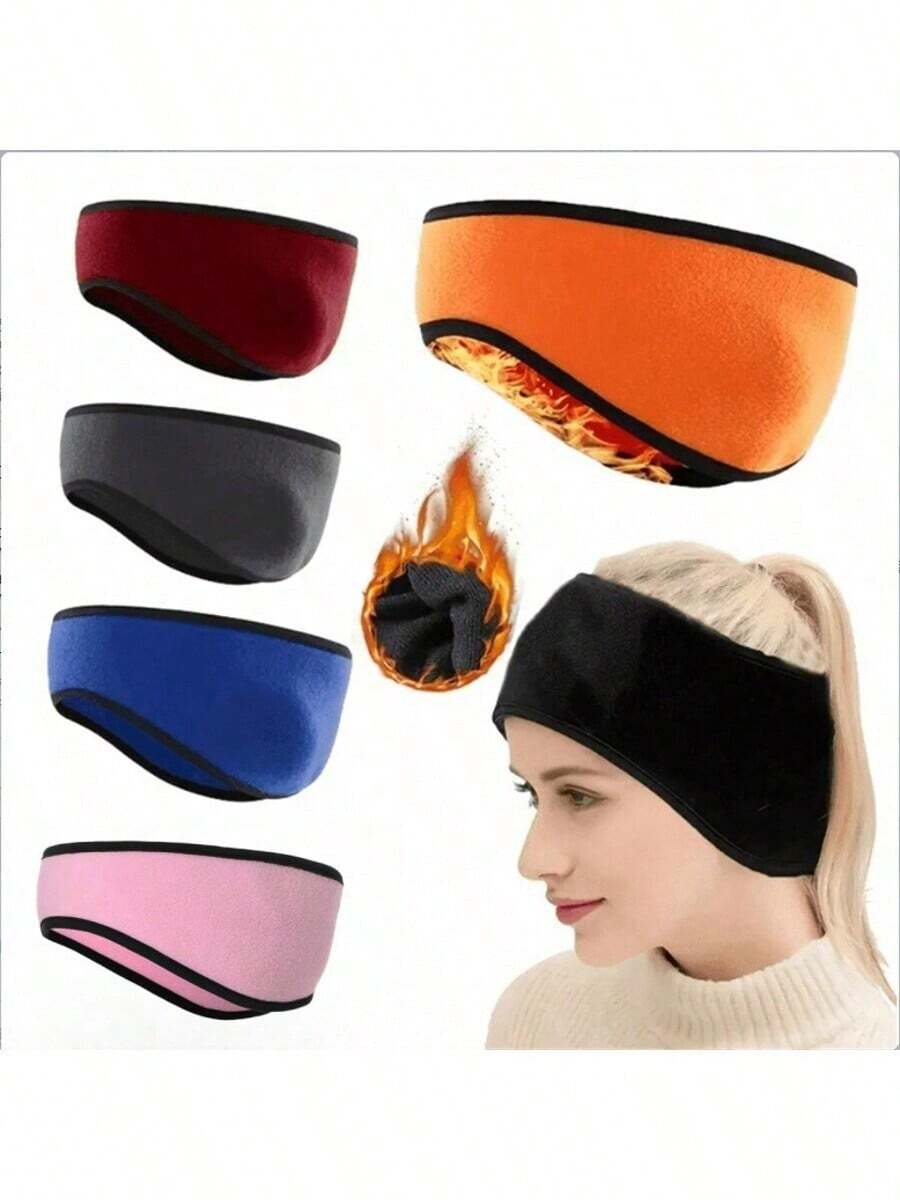 1 chiếc băng đô giữ ấm mùa đông bằng lông cừu, thích hợp cho trượt tuyết, chạy bộ, đạp xe và các môn thể thao khác. - Nhiều màu - Xem 1