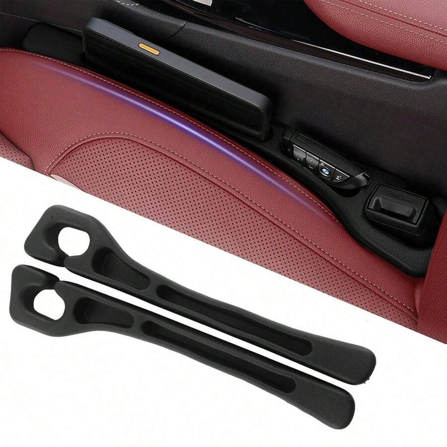 2-Pack Of Car Seat Gap Filler, Universal Soft Foam Car Seat Gap Plugs, Used To Fill The Gaps Between Seats And Center Console To Prevent Items From Falling Out, Suitable For SUVs, Trucks And Cars. - Black - View 1