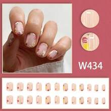 Fresh, Gentle, And Cute Floral Inspired Nail Art, Beautiful And Fairy-Like, Short And Delicate Student-Style Nail Art. - Multicolor - Ver 1