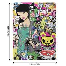 Japanese Style Tokidokis Blanket,Anime Fan Gift,Anime Fantastic Print Flannel Blankets For Beds Sofas Warm Bed Soft Blanket,All Season - Đỏ và trắng - Xem 10