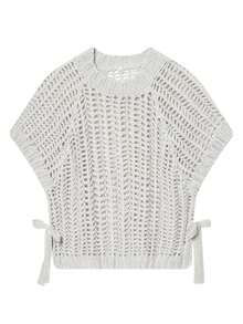 Pullover Knit Cropped Women's Sweater Tops Summer Female Crop Knitwears Short -Sleeved Elegant Knitted Top Fashion Ladies Sweater Autumn Outfits Women Winter Tops - Grey - View 4