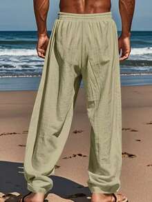 Men's Casual Loose Fit Breathable Quick-Dry Straight Leg Outdoor Sports Pants - Khaki - View 3