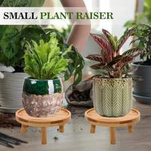 Plant Stands & TablesARTORA Soporte moderno para plantas de mediados de siglo soporte de madera para plantas de interior para plantas pequeñas a medianas 2 unidades naturales - Natural2PCS - Ver 2