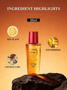 L'Oreal 30ml/1.01oz Travel Size Hair Treatment Oil, Suitable For Dyed Or Dry Hair Types, Repairs Damaged Strands, Enhances Shine, Smoothens Frizz, Deep Nourishment, Silky Soft Hair, Quick Absorption, Suitable For All Hair Types - Gold - View 1