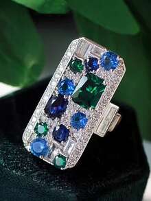 1 chiếc nhẫn Cubic Zirconia thanh lịch dành cho nữ, thích hợp làm quà tặng Ngày Valentine, đám cưới, kỷ niệm hoặc dự tiệc. - 1 # - Xem 3