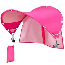 XL Universal Chair Canopy Umbrella, UPF 50+ Foldable Sun Shade Attachment With Adjustable Clamp, Fits Most Brands' Beach, Camping, Lawn, Tanning, Zero Gravity, Lounge & Fishing Chairs,XL,Pink_1Pack - 粉紅色_1包 - 查看 1