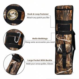 Archery Lightweight Back Arrow Quiver Dual Use Foldable Compact Hip Arrows Bag With Molle System Pocket Hanged For Target