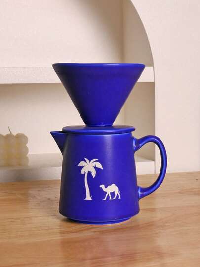 طقم إبريق قهوة سيراميك، إبريق تنقيط يدوي للمشاركة، للاستخدام المنزلي، مرشح سيراميك بنمط الجمل، مرشح قهوة، طقم قهوة تنقيط يدوي على الطريقة اليابانية، إبريق مشاركة قهوة سيراميك، للاستخدام المنزلي، مرشح قهوة سيراميك قابل لإعادة الاستخدام، هدية للأصدقاء، طقم إبريق مشاركة قهوة على الطراز الأوروبي