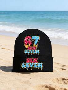 1双Mason 67趣味棒球袜，柔软透气针织帽，男女通用保暖帽，适合通勤、户外活动、露营、钓鱼、徒步旅行等秋冬季度假穿搭 - 彩色 - 查看 4