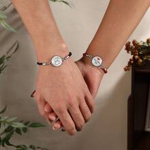 2pcs Personalized Luminous Couple Bracelets – Custom Name Glow-In-The-Dark Woven Rope Matching Bracelets, Adjustable His & Hers Jewelry, Unique Anniversary & Wedding Keepsake Gift, Valentine's Day Mother's Day Father's Day Christmas Gift For Boyfriend Girlfriend Dad Mom Family Friends, Birthday Graduation Party Jewelry - Multicolor - View 8