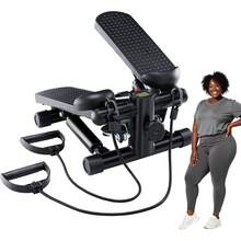 Sweetcrispy Steppers For Exercise At Home, Mini Stair Stepper With Resistance Bands, Portable Full Body Workout Stepper Machine - màu đen - Xem 9
