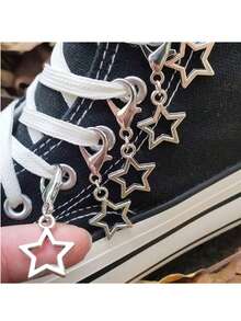 5/10pcs Stainless Steel Star Shaped Shoelace Accessories - Heavy Duty Y2K Vintage Metal Clips, Fit For Sneakers, Boots, Bags And DIY Shoelace Accessories (No Tools Needed) - Quick Lacing, Clips, Suitable For Teens (Star Shape), Shoe, Spring Summer Picks, Brides Maid Gifts, Room, Bedroom Decor, Bedroom Decor, Beach, Travel, For Men, For Women, Vacation,Women's Day,Travel Essentials,Wedding Favours,Y2k,Bedroom,Car Accessories Women,Kitchen Decor,Cute Stuff - Multicolor - View 2