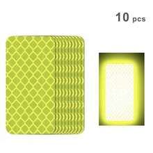 10pcs Baby Stroller Night Safety Reflective Stickers, Multi-Functional Car/Motorcycle Reflective Tape, Waterproof High Visibility Glow-In-The-Dark Safety Warning Decals - White - View 9