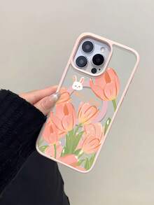 Funda para teléfono Tulip Blossom, compatible con teléfonos ,  17,  16 Pro Max,  15 Pro Max,  13 y  12. Fabricada en TPU, ofrece protección contra golpes y caídas. Una opción encantadora para los amantes de la primavera, perfecta para familiares y amigos, como regalo especial y para ocasiones especiales como cumpleaños y festividades. - Rosa - Ver 4