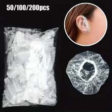 50/100/200pcs Waterproof Ear Covers, Shower Ear Covers, Transparent Ear Covers, Suitable For Bathing, Hair Dyeing, Hair Salon