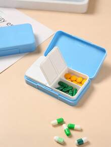Personalized Custom New Creative Flip Cover Braille Medicine Box Four Grid Plastic Health Medicine Box Portable Double-Layer Moisture-Proof Pill Box
