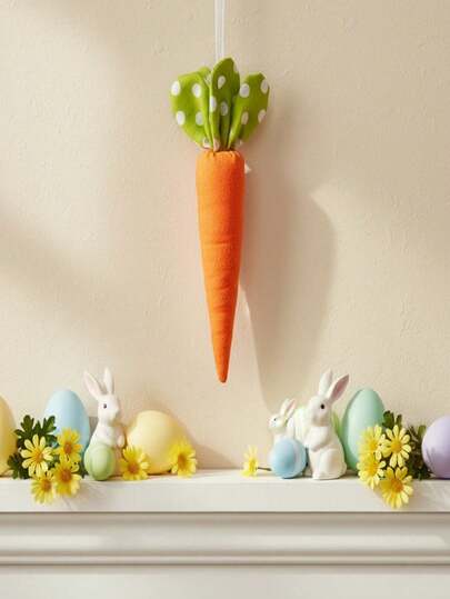 1pc Easter Decoration Carrot Party Wall Hanging Fireplace Decor Fabric Door Frame Decoration