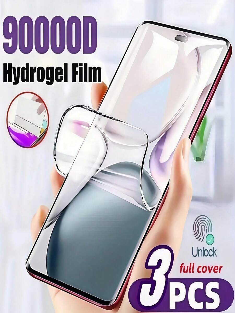 3pcs HD Hydrogel Film Explosion Proof And Scratch Resistant Mobile Phone Screen Protector Film Compatible With Huawei/Honor// Smooth Oil Layer Scratch Automatic Repair, Simple And Easy To Stick Protective Film Soft Film [Not Glass]