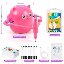 Smart Drawing Robot For Kids, Interactive Educational Drawing Robot, Magic Painting Robot Toy With 100 Word Cards & 16 Color Pens For Girls And Boys Age 3+ (Blue) - Blue - View 7