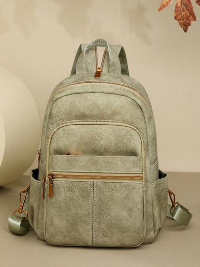 Moderiktig dagsryggsäck för kvinnor Högkvalitativ ryggsäck i pu-läder Damaxelväska Designer Lätta skolväskor Flickväska