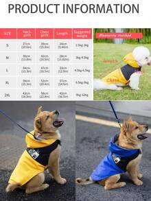 PETSIN 1pc Pet Raincoat, Lightweight Waterproof Dog/Cat Raincoat, Prevents Getting Wet, Breathable, Non-Sticky Hair, Essential For Pet Outdoor In Rainy Season, Available In Multiple Sizes For Different Pet Types - Multicolor - View 2